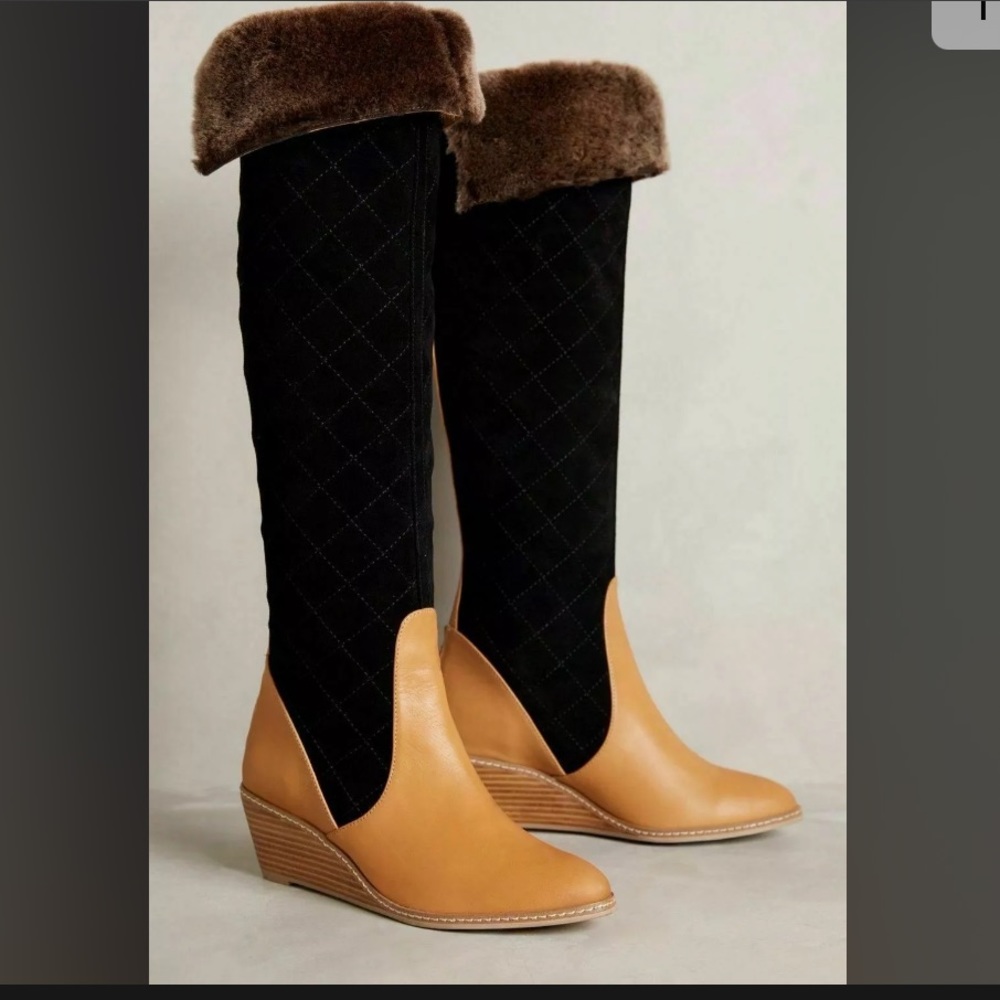 BRAND NEW, NEVER WORN! Anthropologie Penny Quilted Boots by: Schuler and Sons
